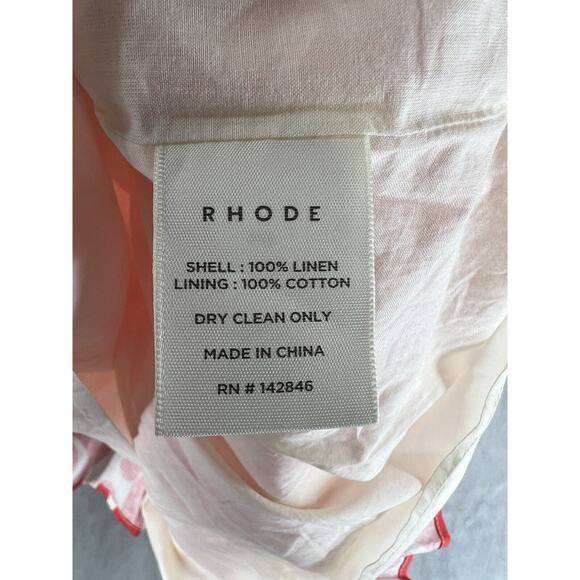 Rhode Mariana Floral Linen Minidress Size 2 Red White - Picture 10 of 10